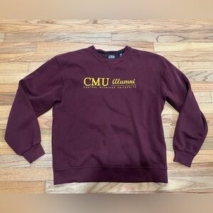 Vintage 90s CMU Alumni Embroidered Maroon Sweater Size Large
